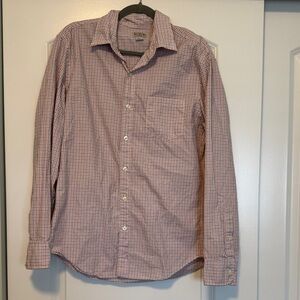 J. Crew Men's Red and White Gingham Shirt
